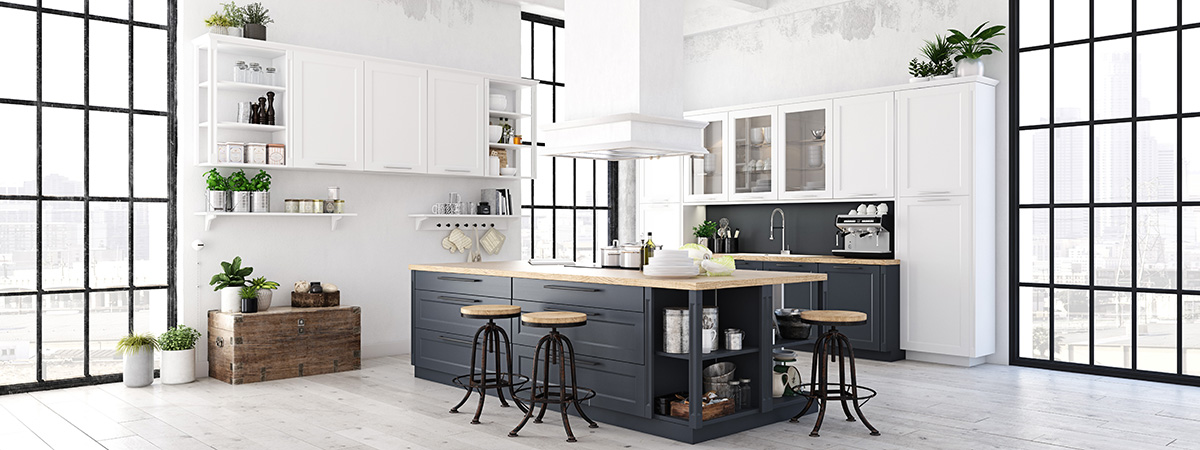 Modern Kitchen in 2 colors: White and Black