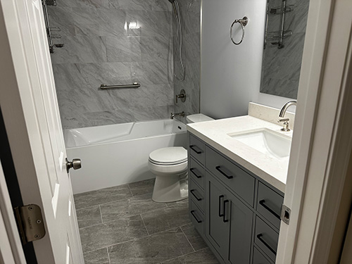 Elegance in Gray: A Bathroom Reborn in Wilmette