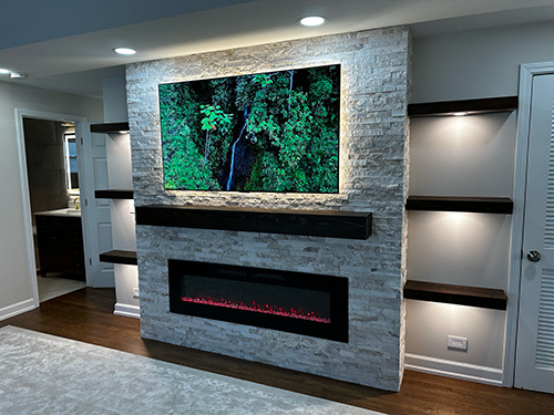 Stunning Custom Fireplace Wall for a Modern Living Room