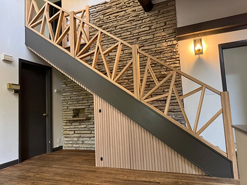 Modern Geometry Staircase Renovation – Glen Ellyn
